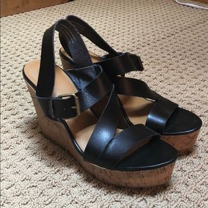 Mossimo Black leather wedges